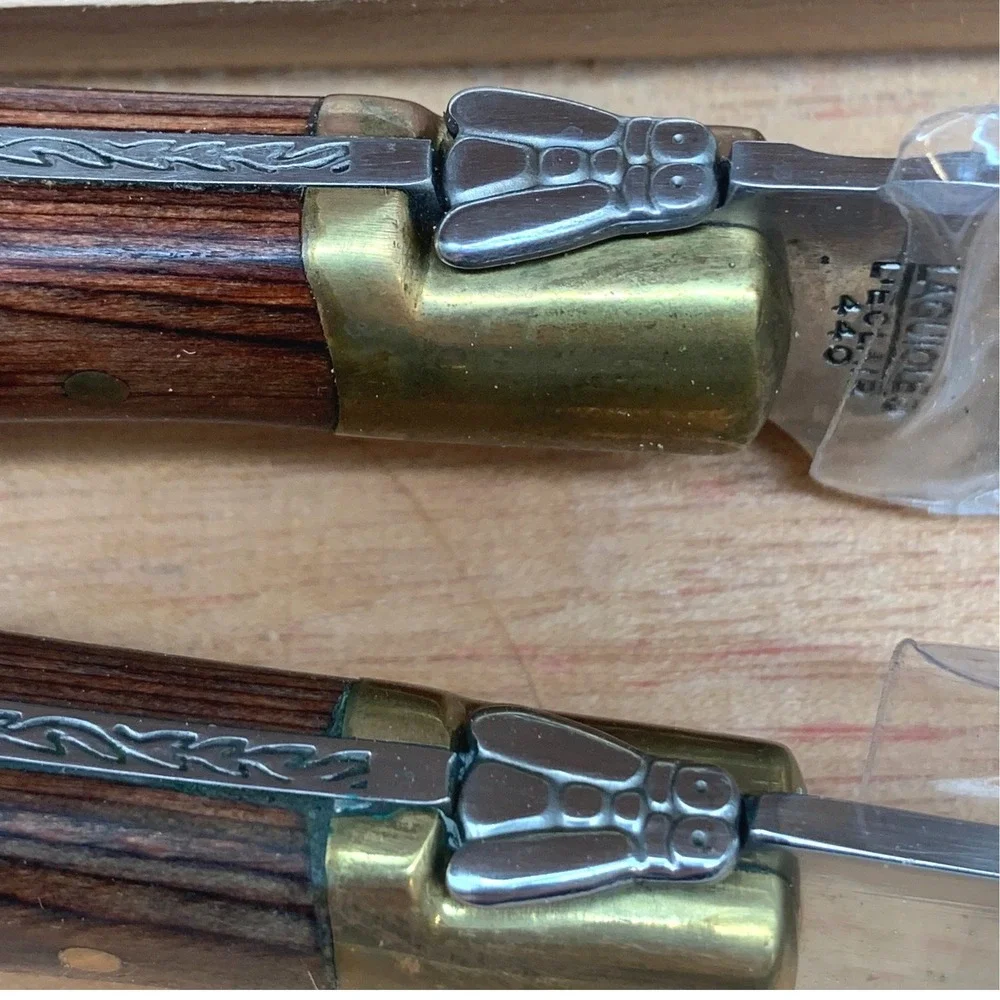 Laguiole Carving Set Unisex OS Brown Wood‎ Handle 440 Stainless Steel Boxed